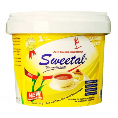 SWEETAL ZERO CALORIE SWEETENER POWDER ( SORBITOL + SUCRALOSE ) 250 GM JAR